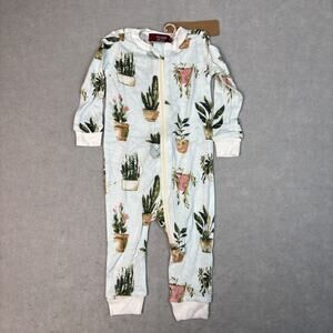 MILKBARN Baby 3-6m Plant Organic Cotton Pajamas‎ Zipper 1pc Sleeper Outfit